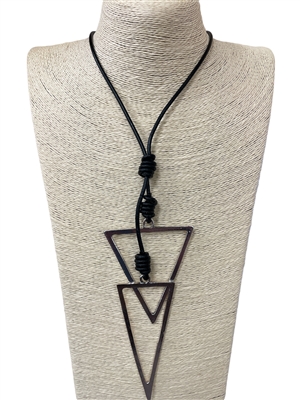 EN12491 DOUBLE TRIANGLE  LONG NECKLACE