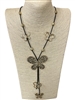 EN15448G  HAMMERED GOLD  BUTTERFLY LONG NECKLACE