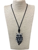 EN16802 FEATHERY OWL LONG NECKLACE