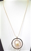 EN17653 SNAKE CHAIN HAMMERED PEARL NECKLACE