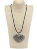 EN27154 WOVEN HEART LONG NECKLACE