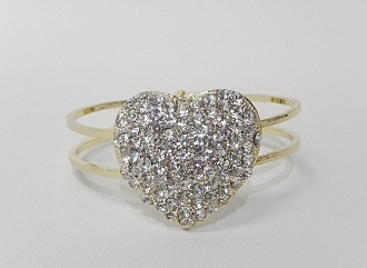 FC-6865 RHINESTONE HEART BANGLE