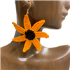 FER5675   SUNFLOWER FABRIC  EARRINGS