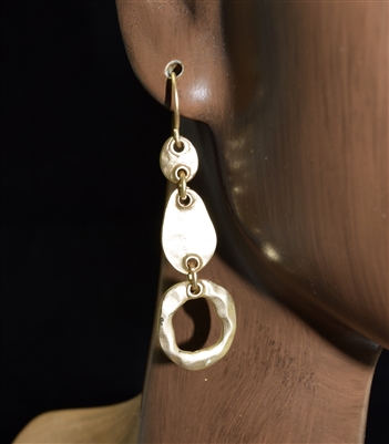 GE3302 ANTIQUE HAMMERED DANGLE EARRINGS