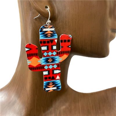 HE20911-2 MULTI COLOR CACTUS EARRINGS