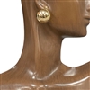 HE3092  BRASS '' CHUNKY  BASKET  BALL EARRINGS