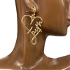 HE3469 HEART FAITH'' HOOP EARRINGS