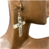 HE5987 FAITH LOVE HOPE CROSS EARRINGS