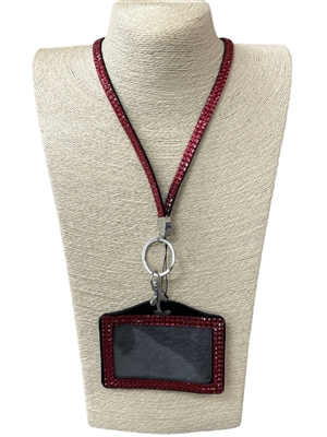 HL30RD RED BLING LANYARD ID HOLDER