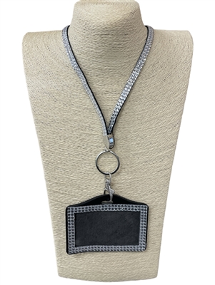 HL30SL SILVER BLING LANYARD ID HOLDER