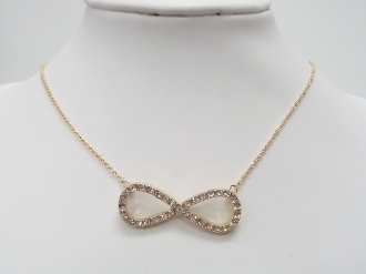 HN1096 RHINESTONE INFINITY NECKLACE