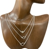 HN4758  FOUR LEAF  THIN SHORT 3 PIECE NECKLACE SET