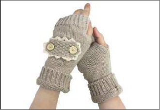 IA0008 Knit Open Finger&Stud GLOVES