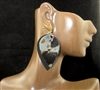 JCE4672 GENUINE LEATHER COW PRINT LAYER EARRINGS