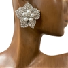 KER5471  RHINESTONE FLOWER PEARL EARRINGS