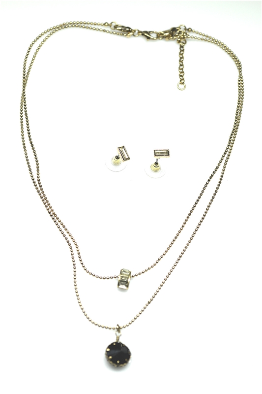 LDS1905  Crystal Hammered   neck cr Set