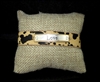 MB7738-1 TWO TONE LOVE COW PRINT MAGNETIC BRACELET