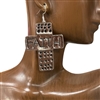 ME624  FAITH HAMMERED SILVER CROSS  EARRINGS