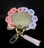 MK718 PINK/PURPLE MATTE ACRYLIC BRACELET KEYCHAIN