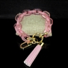 MK720 PINK CLEAR/MATTE ACRYLIC BRACELET KEYCHAIN