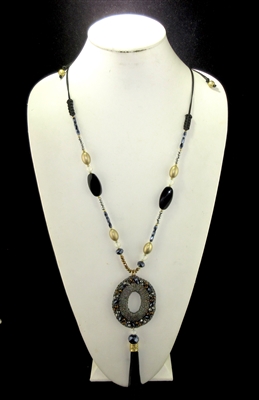 MX3054 ADJUSTABLE BEADED LONG NECKLACE SET