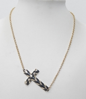 N-2038 CHEVRON CROSS NECKLACE