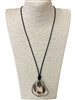 N010608 WOODEN TEARDROP &TREE OF LIFE IN CENTER NECKLACE
