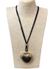 N013568 STRIPED HEART LONG NECKLACE