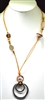 N20296 LEATHER/HAMMERED NECKLACE