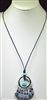 N2586 HAMMERED/TASSEL NECKLACE