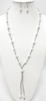 NK-0005 34" PEARL NECKLACE SET