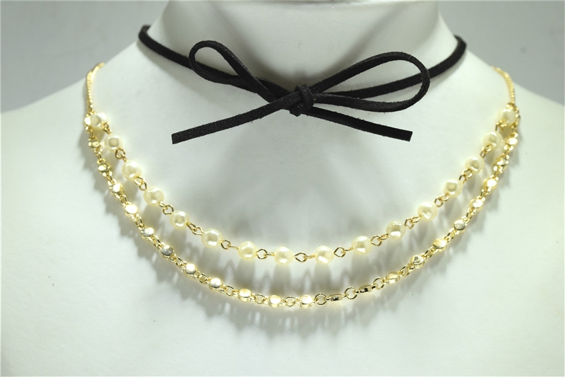 NY7029GBK PEARL CHOKER