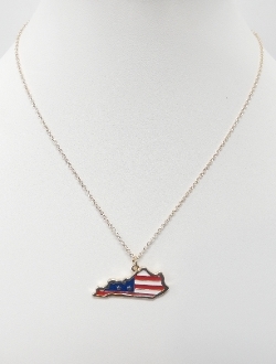 ON1018 AMERICAN FLAG KY NECKLACE