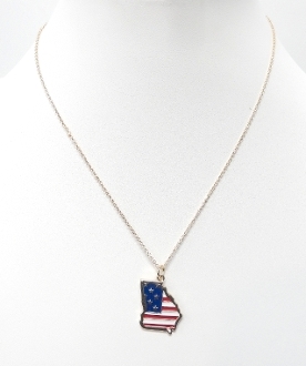 ON1024 AMERICAN FLAG GA NECKLACE