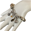 QB-5641  SILVER DRAGONFLY & CHARMS MULTI BEADED BRACELET