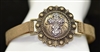 QB-6407 ANTIQUE/RHINESTONE CROSS LEATHER BRACELET