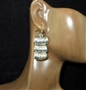 QE-4313 HAMMERED POST DANGLE EARRINGS