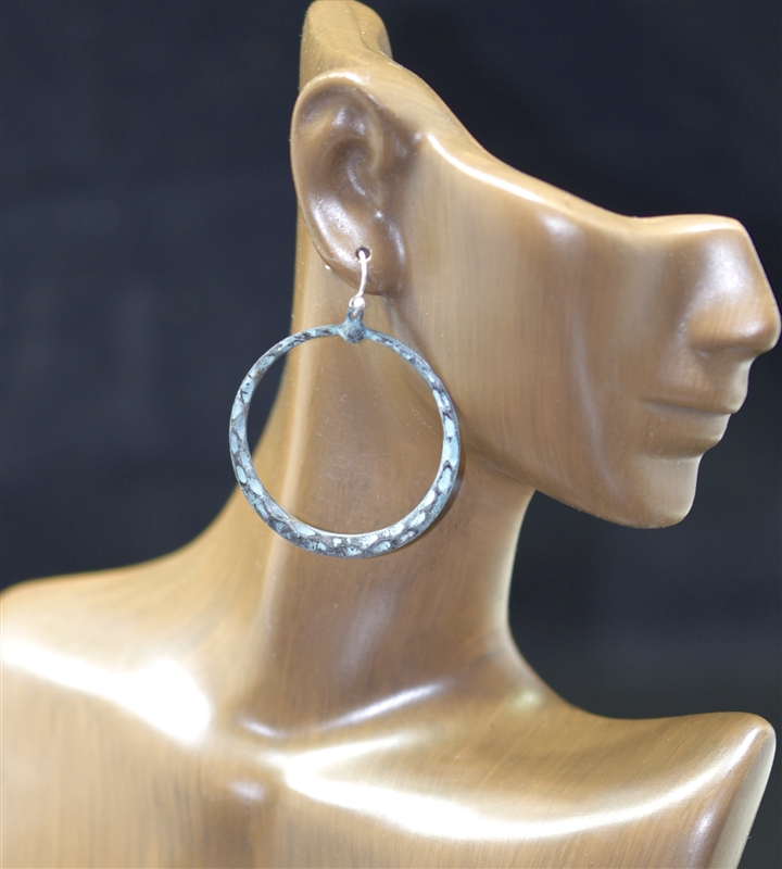 QE208 HAMMERED OPEN CIRCLE EARRING