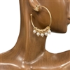 QE2442 PEARL IN HOOP EARRINGS