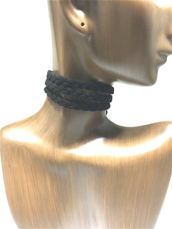 QN203  3rounds Leather  choker set