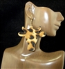 SE6929 GENUINE LEOPARD PRINT LEATHER COW EARRINGS