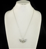 SN023 SMALL ANGEL WINGS HEART SNAP BUTTON NECKLACE