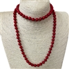 SN368RD 36" 8MM RED SEMI-PRECIOUS STONE NECKLACE