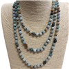 SN608AM 60" 8MM AMAZONITE STONE NECKLACE