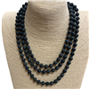 SN608DKC 60" 8MM DARK CHARCOAL STONE NECKLACE