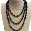 SN608MLT MULTI 60'' 8MM SEMI PRECIOUS STONE NECKLACE