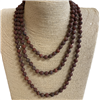 SN608RTC 60'' 8MM  RUSTIC  SEMI PRECIOUS STONE NECKLACE