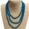 SN608TRQ TURQUOUISE   60'' 8MM SEMI PRECIOUS STONE NECKLACE