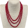 SN8100RD  ''60'' 8MM RED CRYSTAL NECKLACE