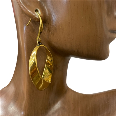 TE0041 ANTIQUE GOLD TWISTED EARRINGS